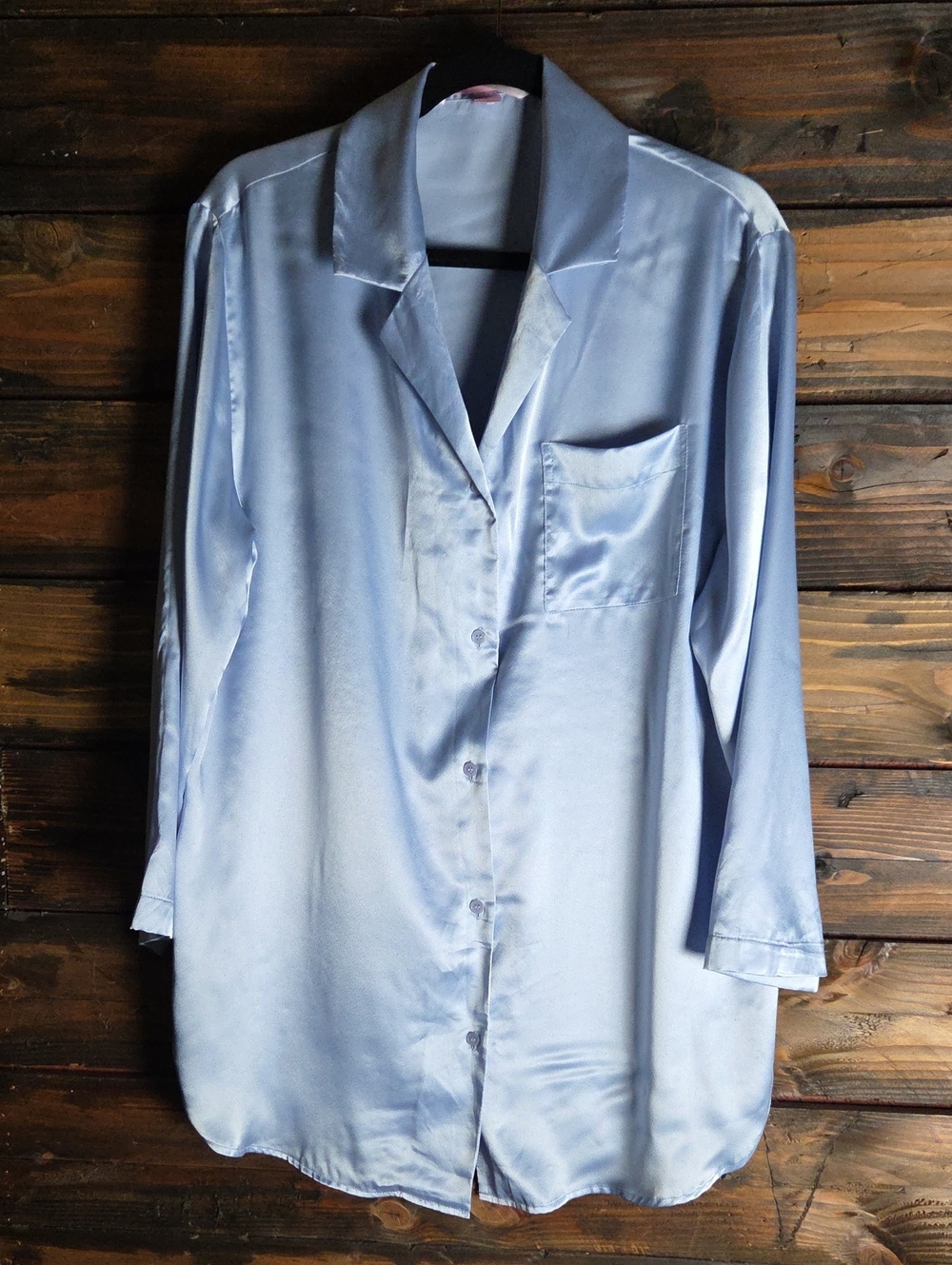 Victoria's Secret Light Blue Satin Sleep Shirt - Women Intimates & Sleepwear Med